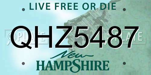 QHZ5487 New Hampshire License Plate