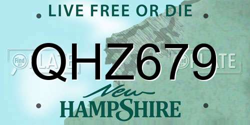 QHZ679 New Hampshire License Plate
