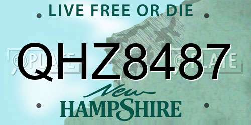 QHZ8487 New Hampshire License Plate