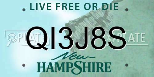 QI3J8S New Hampshire License Plate