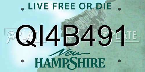 QI4B491 New Hampshire License Plate