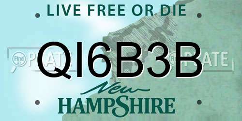 QI6B3B New Hampshire License Plate