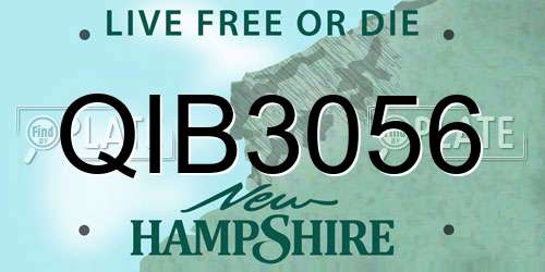 QIB3056 New Hampshire License Plate