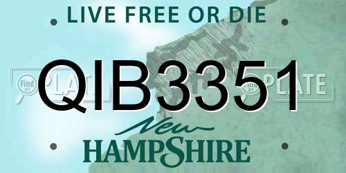 QIB3351 New Hampshire License Plate