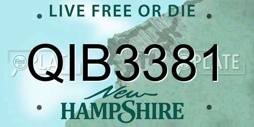 QIB3381 New Hampshire License Plate