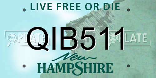 QIB511 New Hampshire License Plate