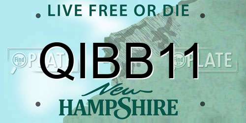 QIBB11 New Hampshire License Plate
