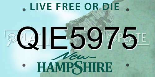 QIE5975 New Hampshire License Plate