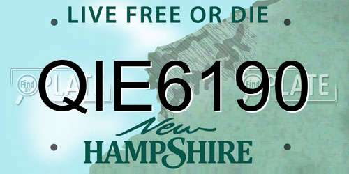 QIE6190 New Hampshire License Plate