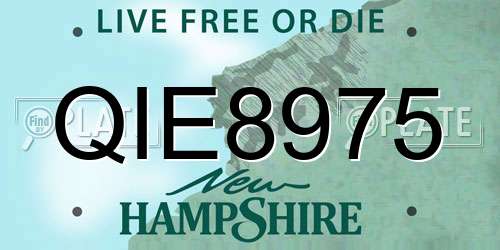 QIE8975 New Hampshire License Plate