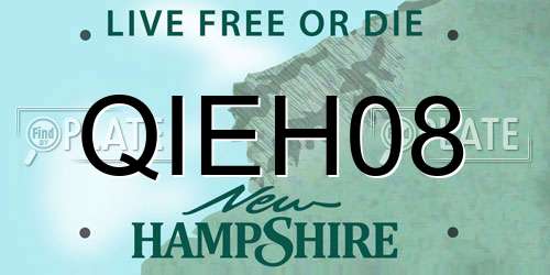 QIEH08 New Hampshire License Plate