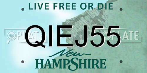 QIEJ55 New Hampshire License Plate