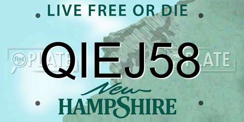 QIEJ58 New Hampshire License Plate