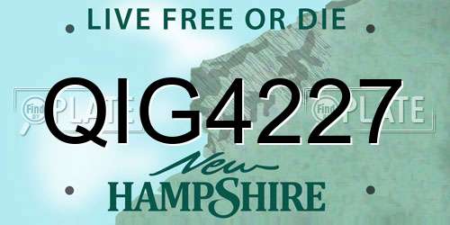 QIG4227 New Hampshire License Plate