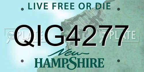 QIG4277 New Hampshire License Plate
