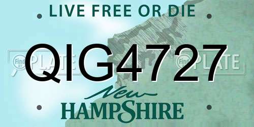 QIG4727 New Hampshire License Plate