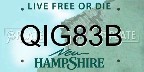 QIG83B New Hampshire License Plate