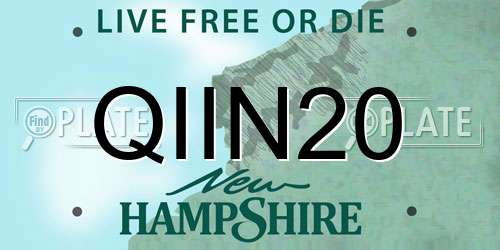 QIIN20 New Hampshire License Plate