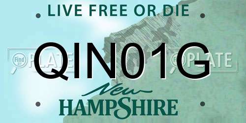 QIN01G New Hampshire License Plate