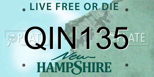 QIN135 New Hampshire License Plate