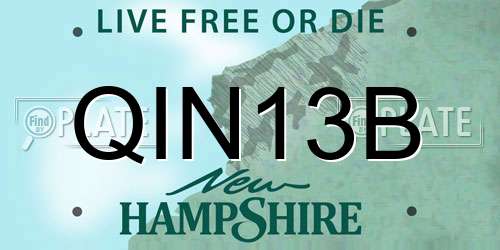 QIN13B New Hampshire License Plate