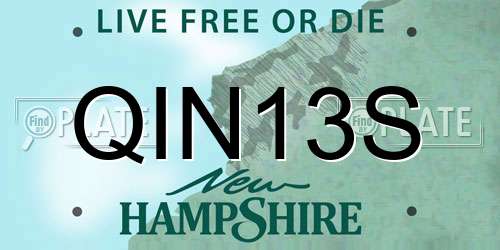 QIN13S New Hampshire License Plate