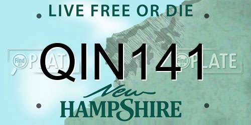 QIN141 New Hampshire License Plate