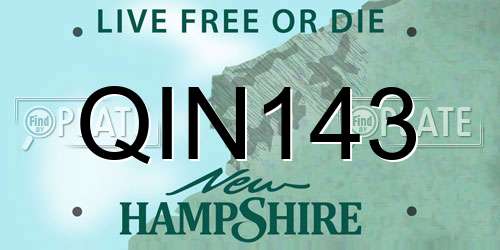 QIN143 New Hampshire License Plate