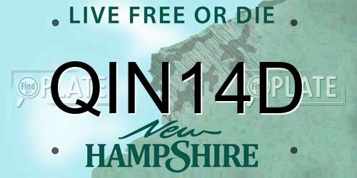 QIN14D New Hampshire License Plate