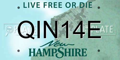QIN14E New Hampshire License Plate