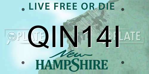 QIN14I New Hampshire License Plate
