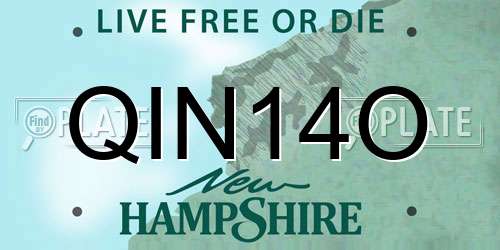 QIN14O New Hampshire License Plate