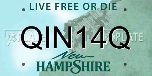 QIN14Q New Hampshire License Plate