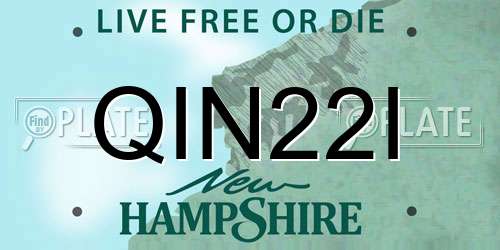 QIN22I New Hampshire License Plate