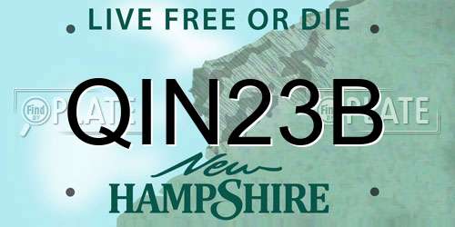QIN23B New Hampshire License Plate