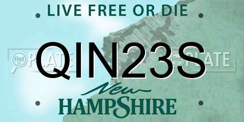 QIN23S New Hampshire License Plate