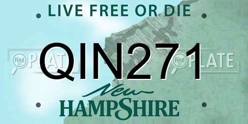 QIN271 New Hampshire License Plate