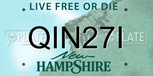 QIN27I New Hampshire License Plate