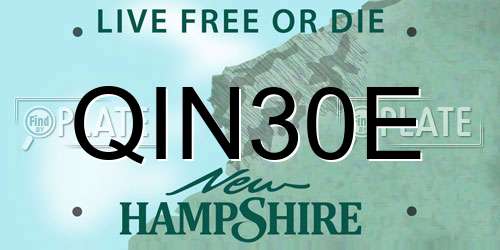 QIN30E New Hampshire License Plate