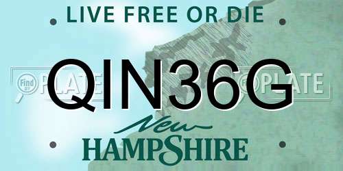 QIN36G New Hampshire License Plate