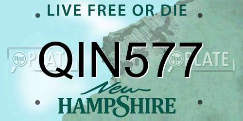 QIN577 New Hampshire License Plate
