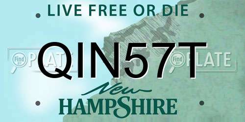 QIN57T New Hampshire License Plate