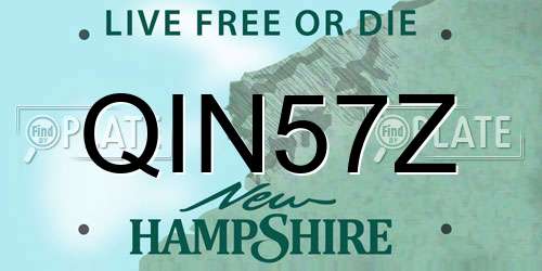 QIN57Z New Hampshire License Plate