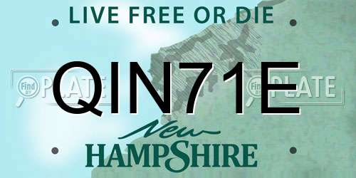 QIN71E New Hampshire License Plate