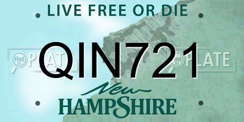 QIN721 New Hampshire License Plate