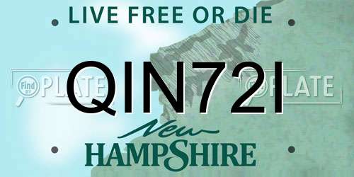 QIN72I New Hampshire License Plate