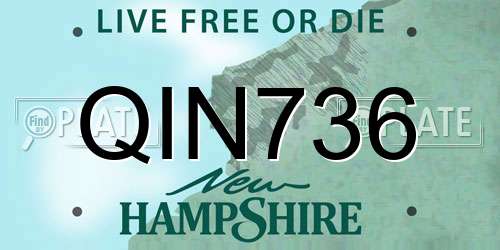 QIN736 New Hampshire License Plate