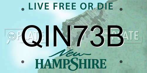 QIN73B New Hampshire License Plate