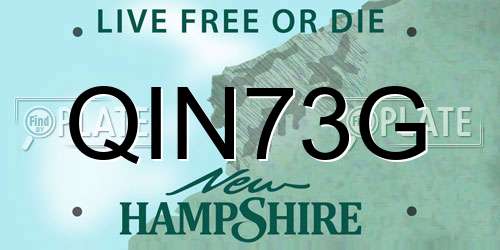 QIN73G New Hampshire License Plate