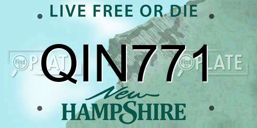 QIN771 New Hampshire License Plate